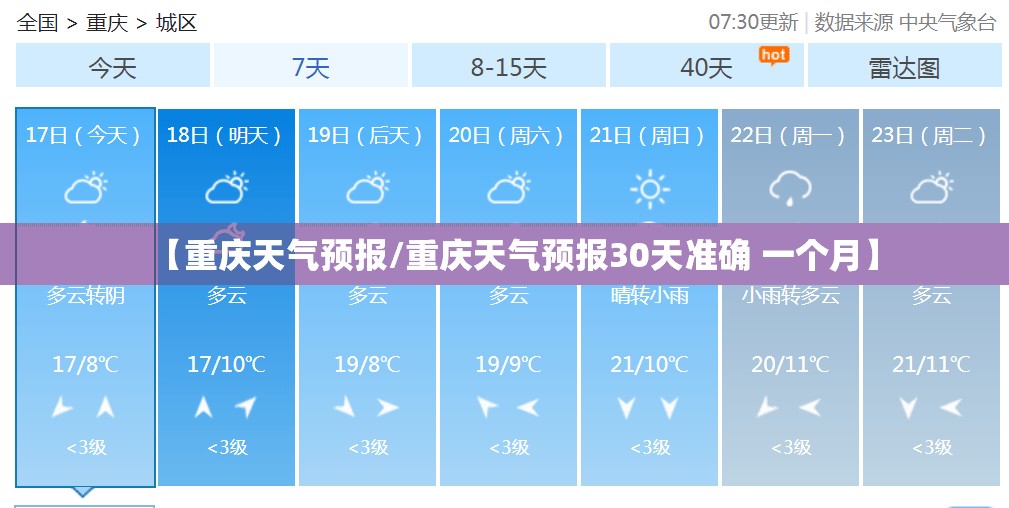 【重庆天气预报/重庆天气预报30天准确 一个月】