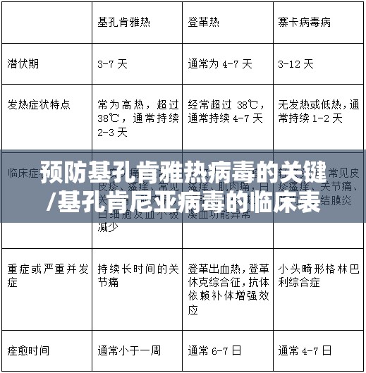 预防基孔肯雅热病毒的关键/基孔肯尼亚病毒的临床表现