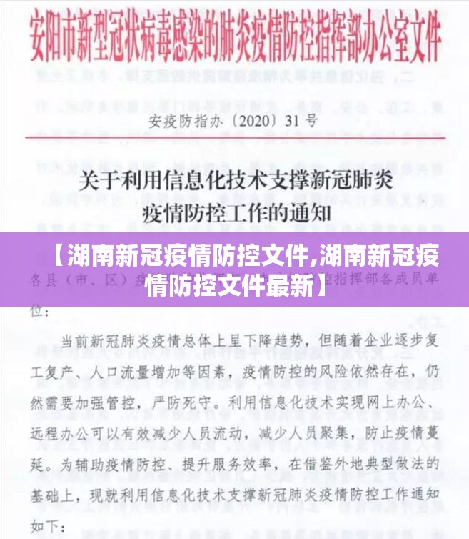【湖南新冠疫情防控文件,湖南新冠疫情防控文件最新】