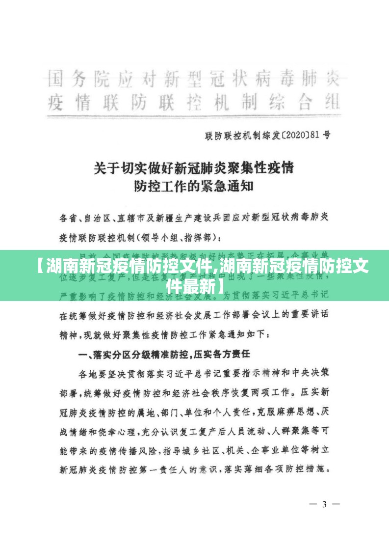 【湖南新冠疫情防控文件,湖南新冠疫情防控文件最新】