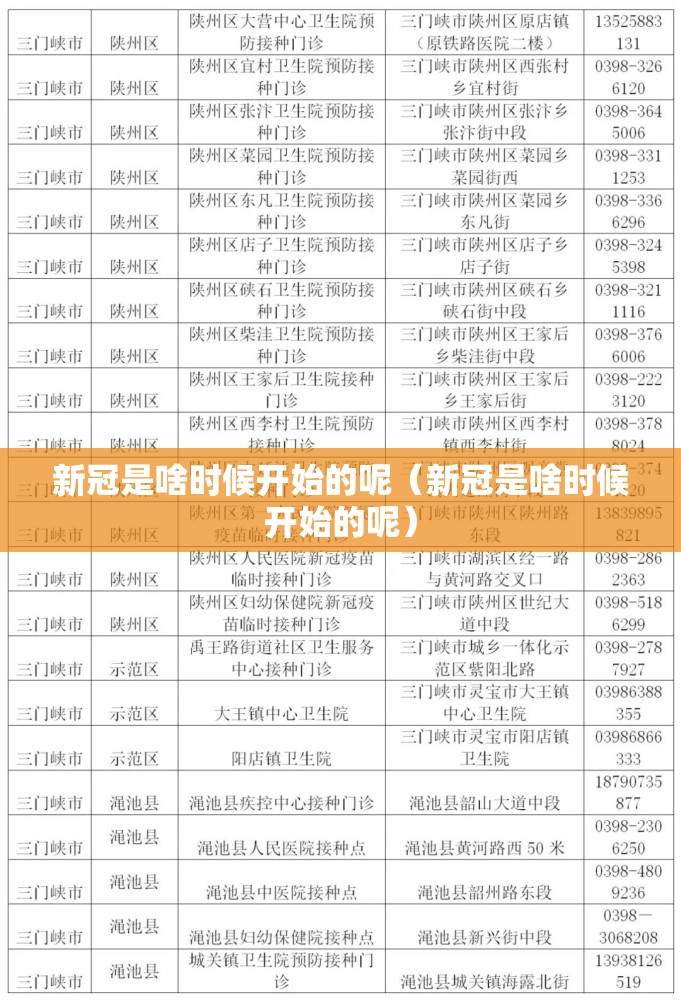 新冠是啥时候开始的呢（新冠是啥时候开始的呢）