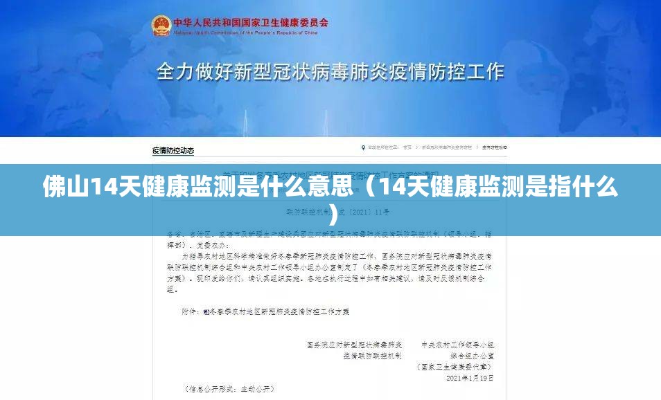 佛山14天健康监测是什么意思（14天健康监测是指什么）