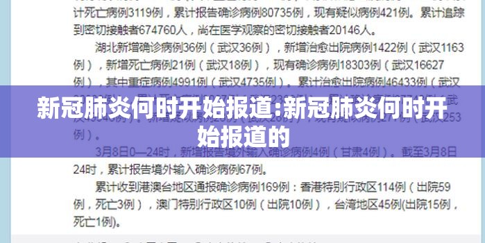 新冠肺炎何时开始报道:新冠肺炎何时开始报道的
