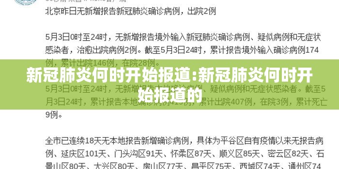 新冠肺炎何时开始报道:新冠肺炎何时开始报道的