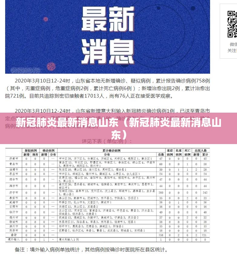 新冠肺炎最新消息山东（新冠肺炎最新消息山东）