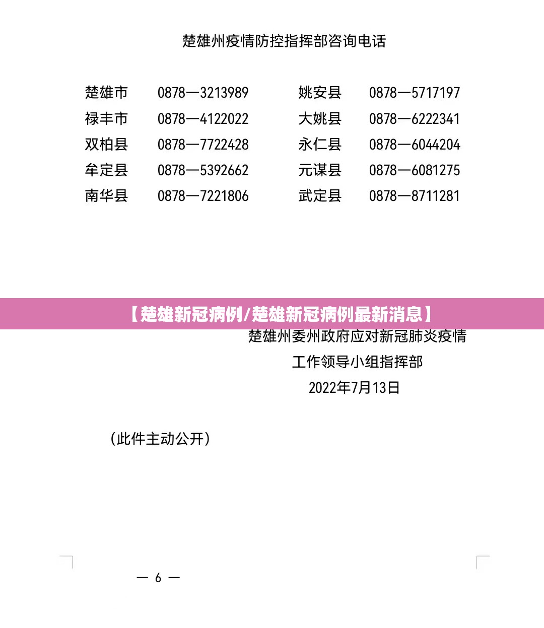 【楚雄新冠病例/楚雄新冠病例最新消息】