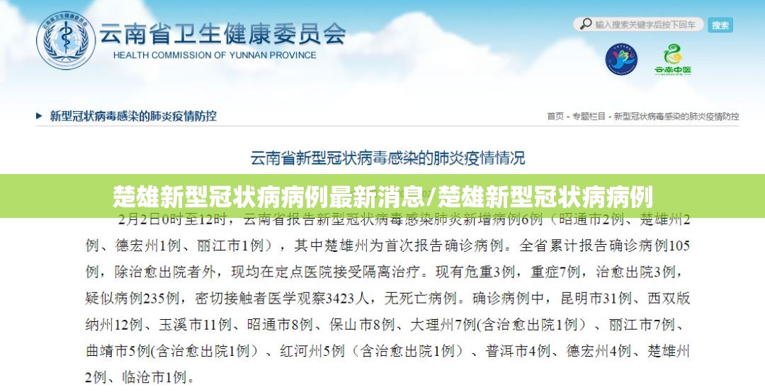 楚雄新型冠状病病例最新消息/楚雄新型冠状病病例