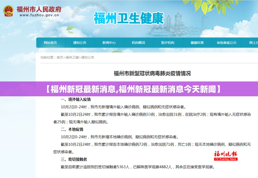 【福州新冠最新消息,福州新冠最新消息今天新闻】
