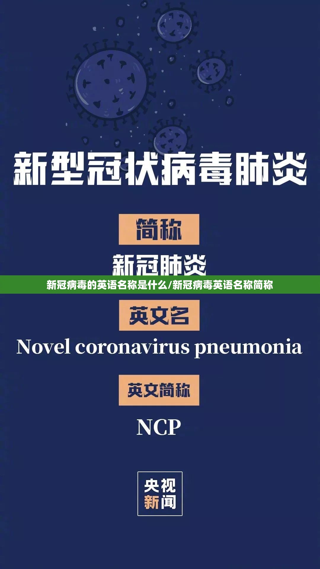 新冠病毒的英语名称是什么/新冠病毒英语名称简称