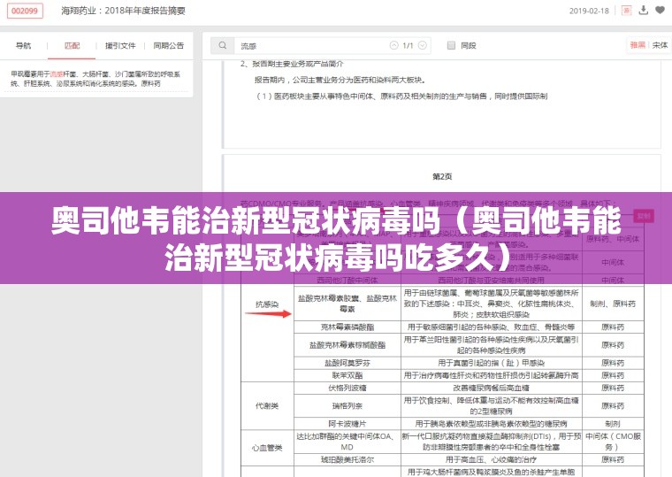 奥司他韦能治新型冠状病毒吗（奥司他韦能治新型冠状病毒吗吃多久）