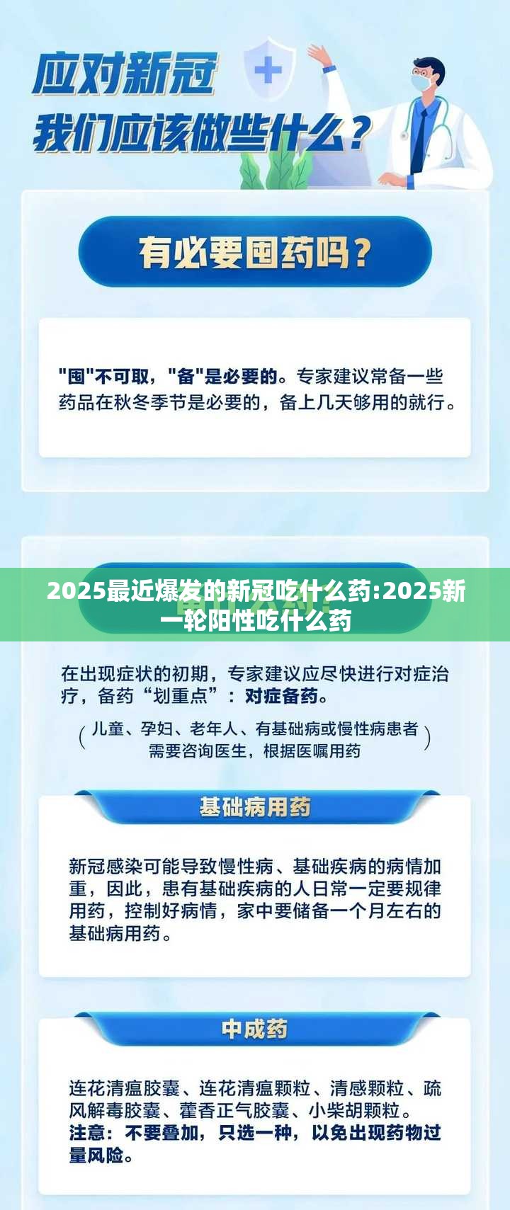 2025最近爆发的新冠吃什么药:2025新一轮阳性吃什么药