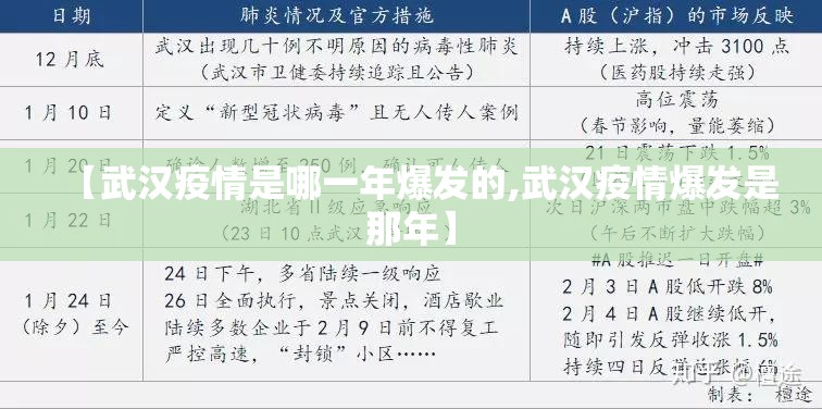 【武汉疫情是哪一年爆发的,武汉疫情爆发是那年】