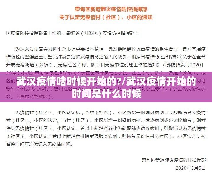武汉疫情啥时候开始的?/武汉疫情开始的时间是什么时候