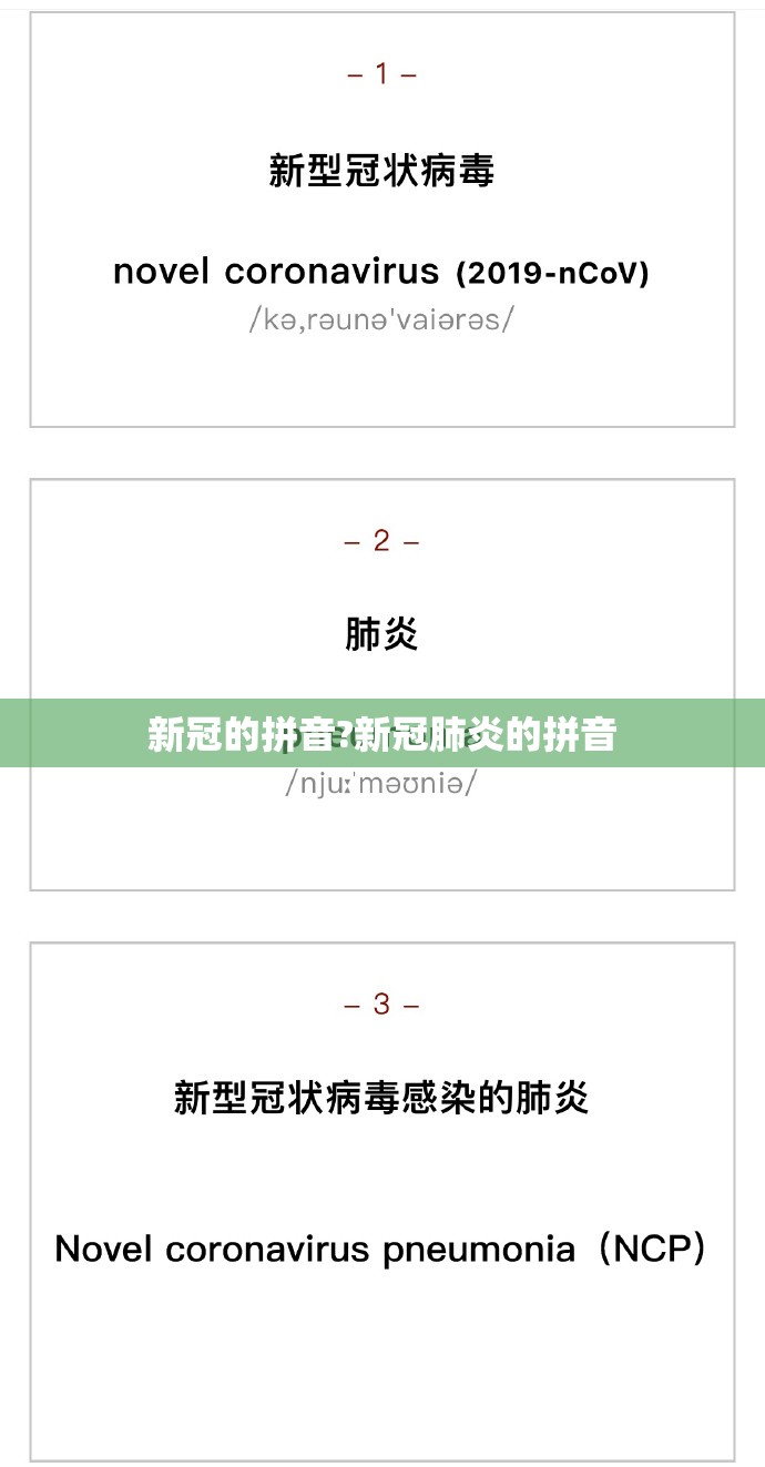 新冠的拼音?新冠肺炎的拼音