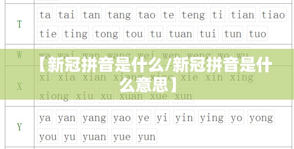 【新冠拼音是什么/新冠拼音是什么意思】