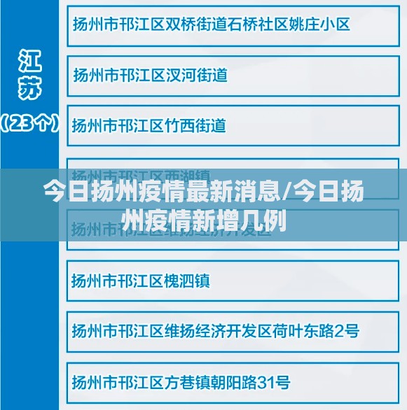 今日扬州疫情最新消息/今日扬州疫情新增几例