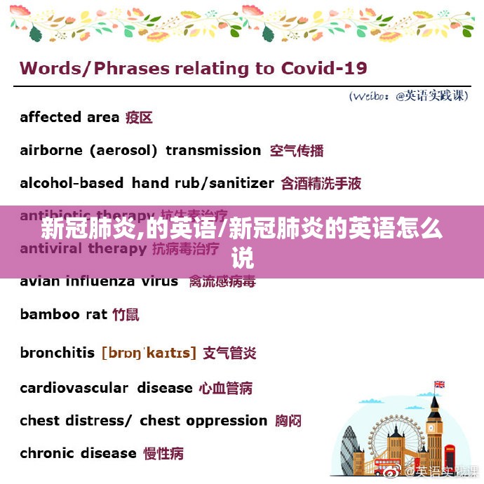 新冠肺炎,的英语/新冠肺炎的英语怎么说