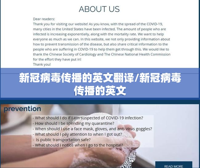 新冠病毒传播的英文翻译/新冠病毒传播的英文
