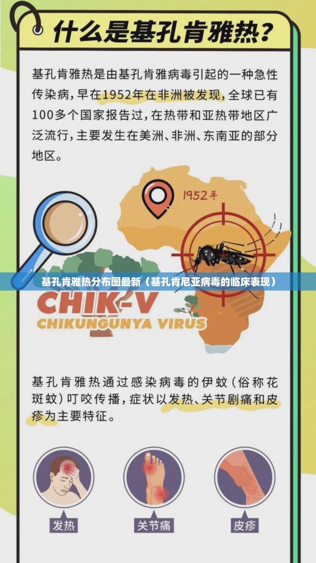 基孔肯雅热分布图最新（基孔肯尼亚病毒的临床表现）