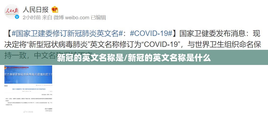 新冠的英文名称是/新冠的英文名称是什么