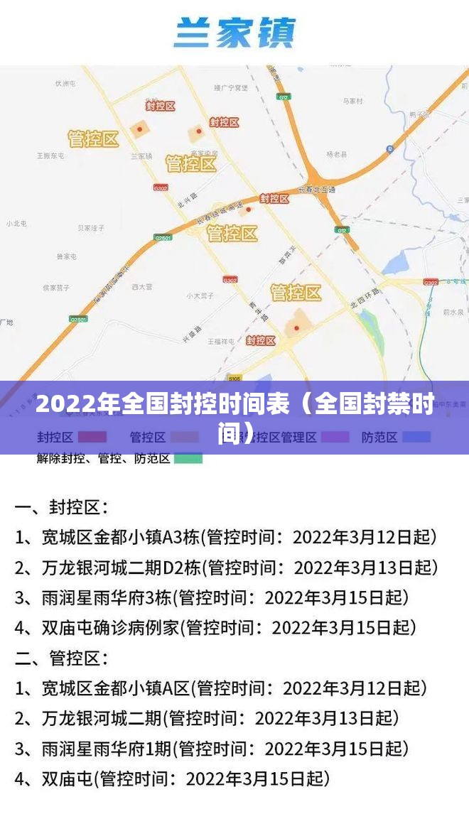 2022年全国封控时间表（全国封禁时间）