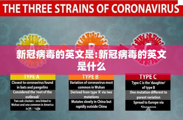 新冠病毒的英文是:新冠病毒的英文是什么
