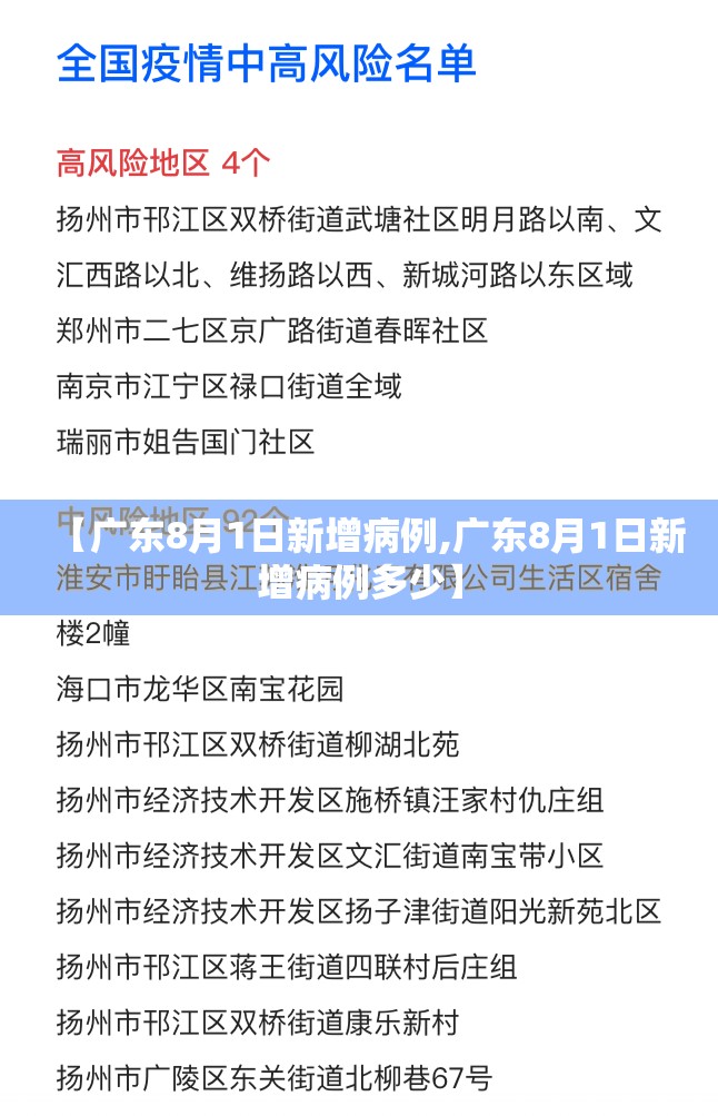 【广东8月1日新增病例,广东8月1日新增病例多少】