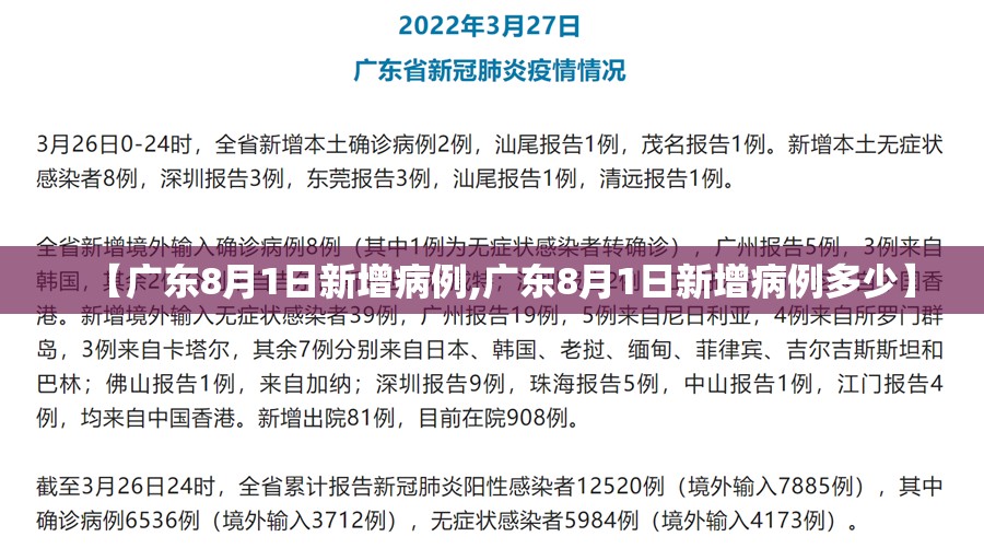 【广东8月1日新增病例,广东8月1日新增病例多少】