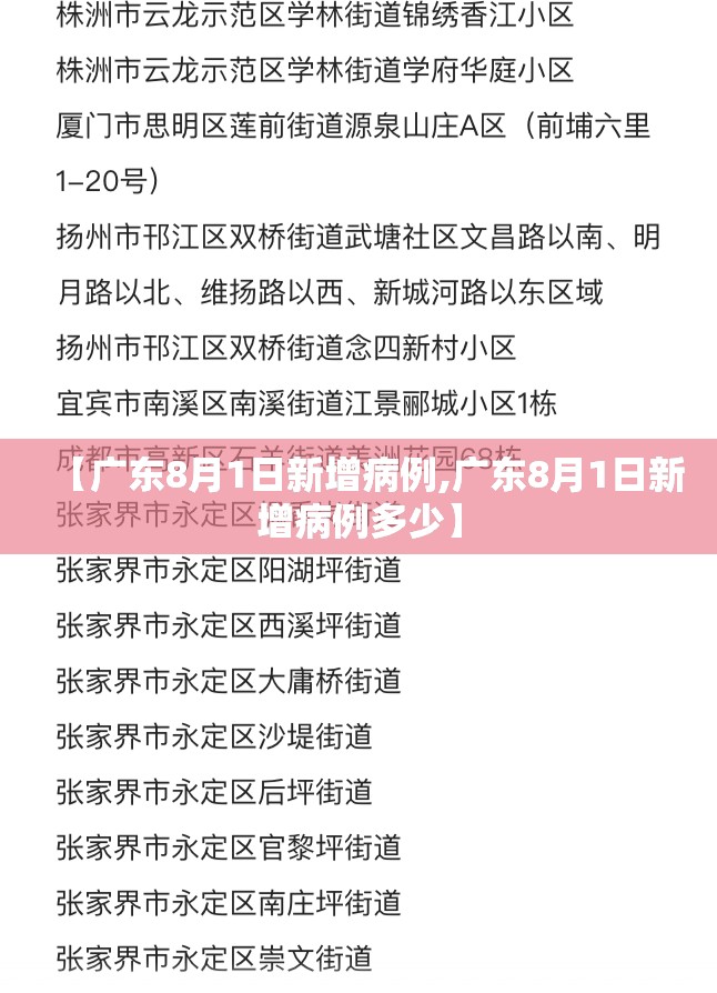 【广东8月1日新增病例,广东8月1日新增病例多少】
