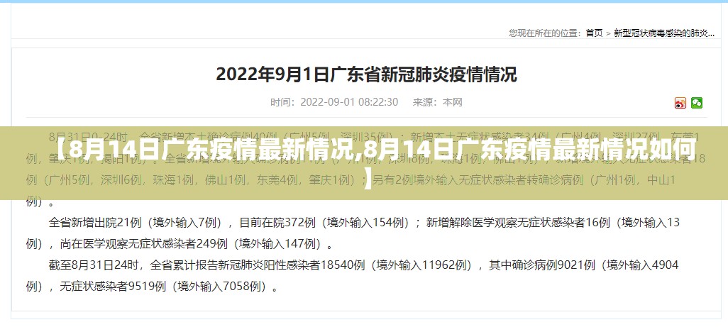 【8月14日广东疫情最新情况,8月14日广东疫情最新情况如何】