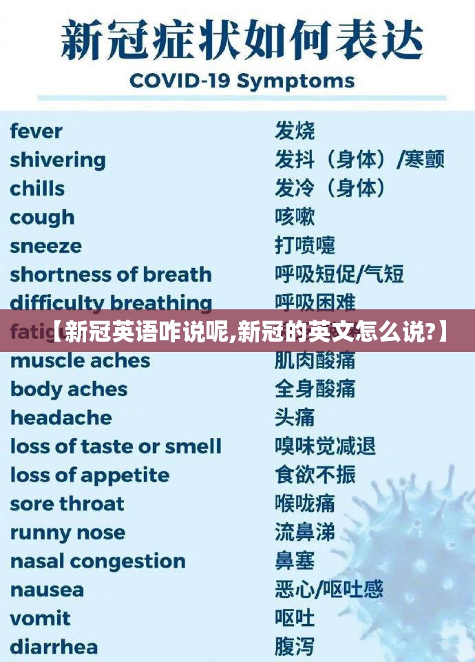 【新冠英语咋说呢,新冠的英文怎么说?】