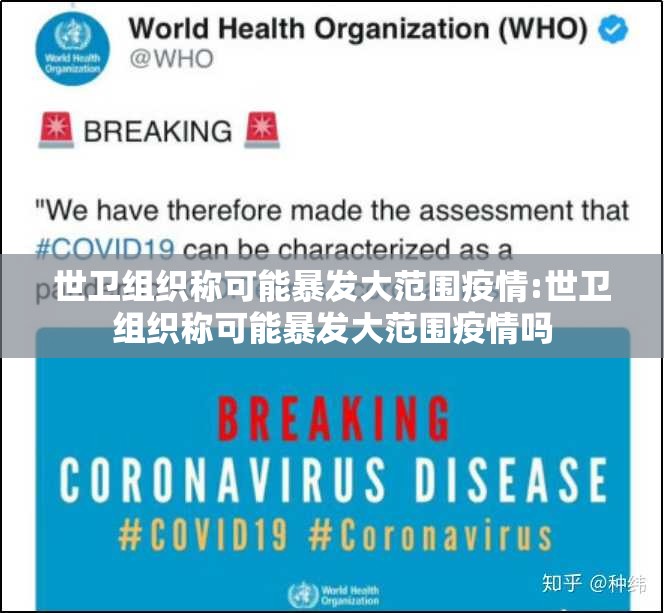 世卫组织称可能暴发大范围疫情:世卫组织称可能暴发大范围疫情吗