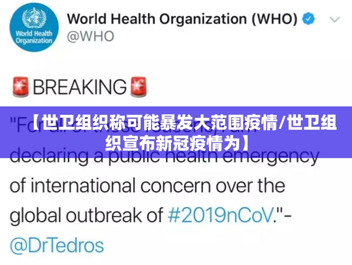 【世卫组织称可能暴发大范围疫情/世卫组织宣布新冠疫情为】