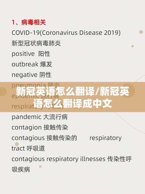 新冠英语怎么翻译/新冠英语怎么翻译成中文