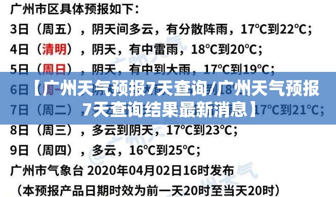 【广州天气预报7天查询/广州天气预报7天查询结果最新消息】