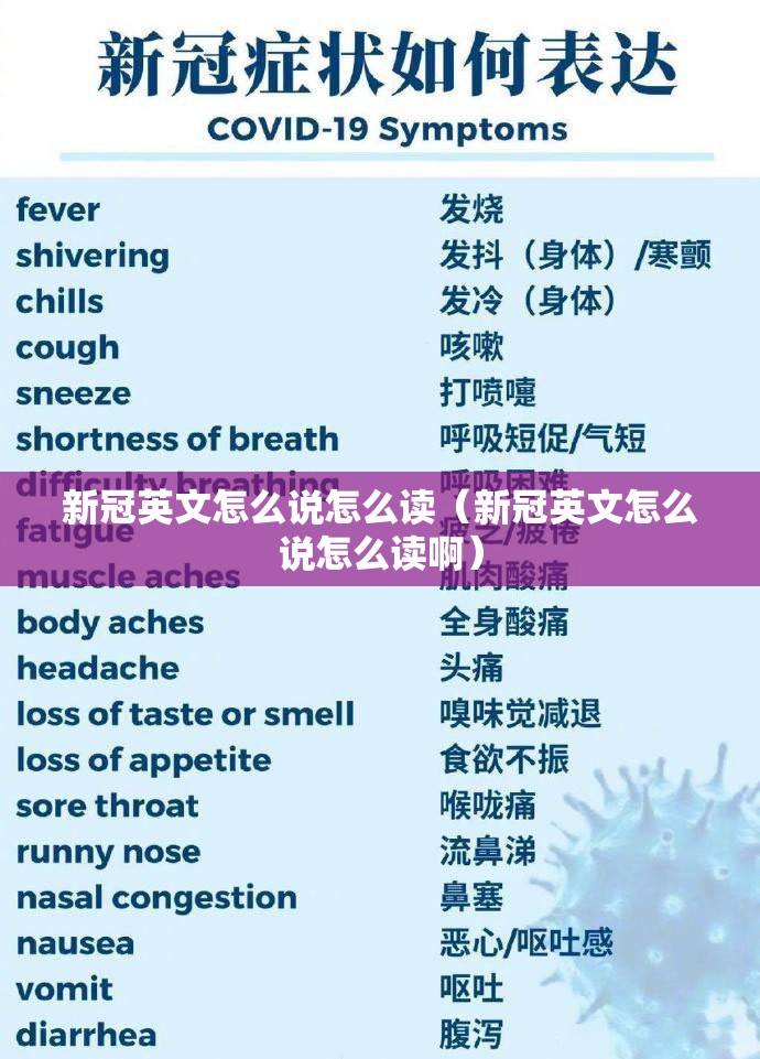 新冠英文怎么说怎么读（新冠英文怎么说怎么读啊）
