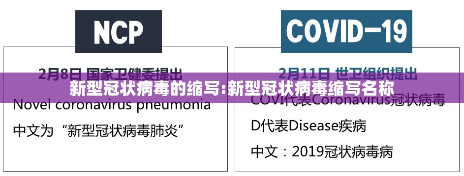 新型冠状病毒的缩写:新型冠状病毒缩写名称