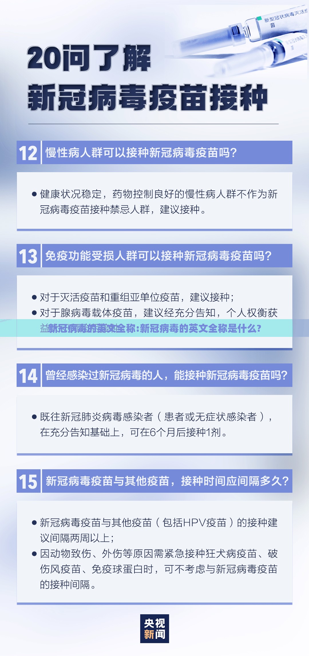 新冠病毒的英文全称:新冠病毒的英文全称是什么?