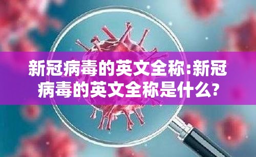 新冠病毒的英文全称:新冠病毒的英文全称是什么?