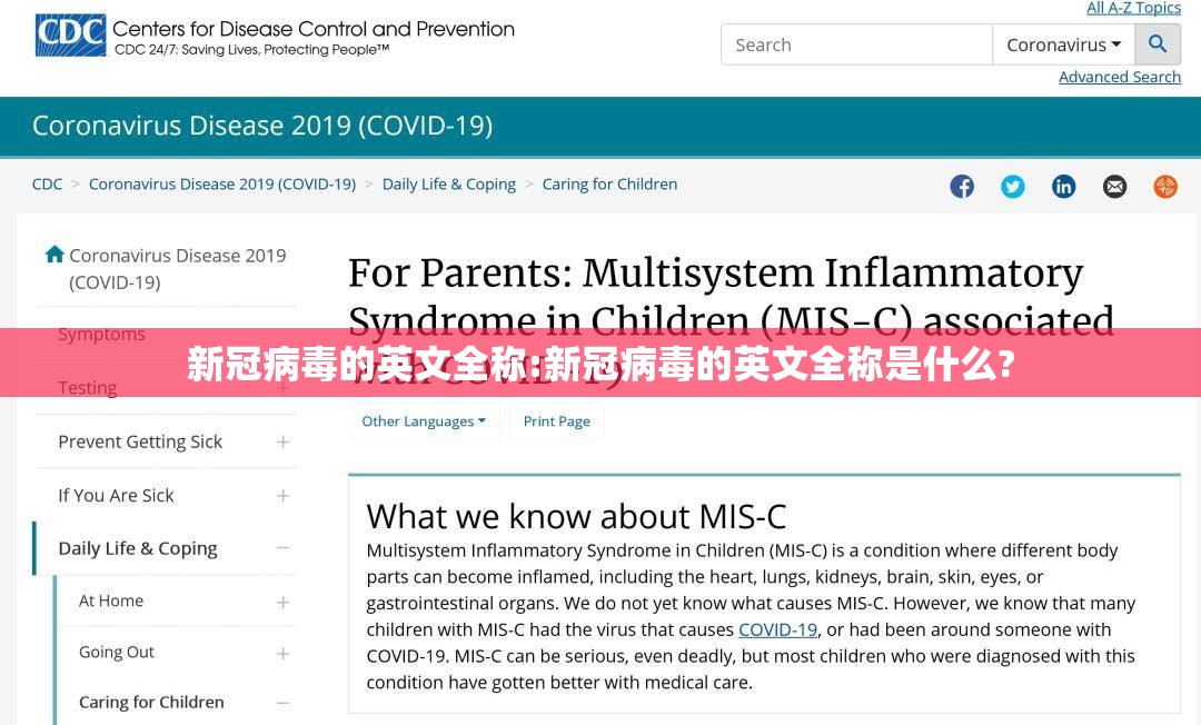 新冠病毒的英文全称:新冠病毒的英文全称是什么?