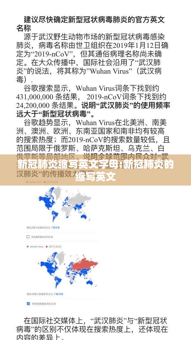 新冠肺炎缩写英文字母:新冠肺炎的缩写英文