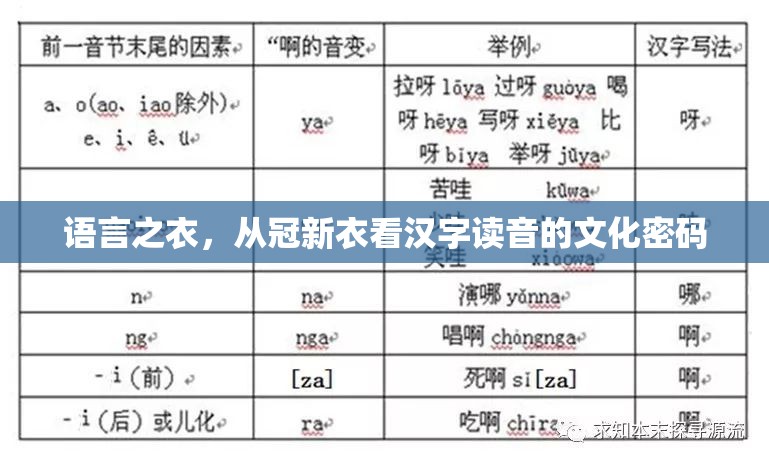 语言之衣，从冠新衣看汉字读音的文化密码