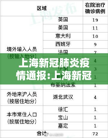 上海新冠肺炎疫情通报:上海新冠肺炎疫情通报最新