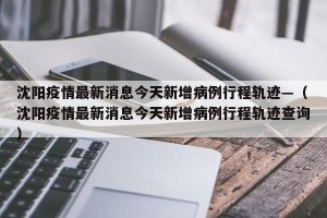 沈阳疫情最新消息今天新增病例行程轨迹—（沈阳疫情最新消息今天新增病例行程轨迹查询）