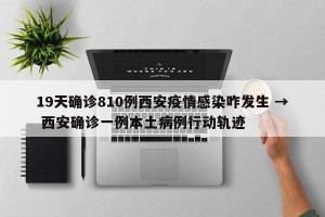 19天确诊810例西安疫情感染咋发生 → 西安确诊一例本土病例行动轨迹