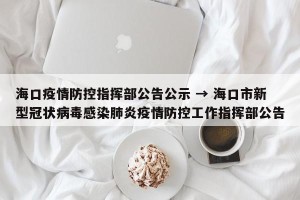 海口疫情防控指挥部公告公示 → 海口市新型冠状病毒感染肺炎疫情防控工作指挥部公告