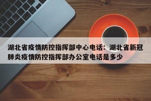 湖北省疫情防控指挥部中心电话：湖北省新冠肺炎疫情防控指挥部办公室电话是多少